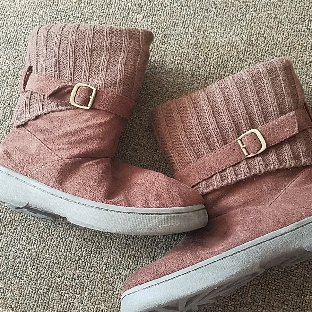 New brown booties wedge buckle ankle boots